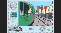 TIN07-SNCBT3 : 2007 - Bloc Tintin SNCB 1er Jour Antwerpen + TGV Parlement européen