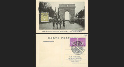 W2-F623-E1 : 1944 - Carte Maxi 'Libération de Paris' TP YT 623