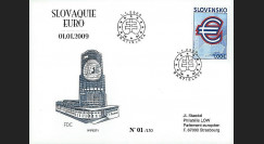 PE571 : 2009 - FDC 1er Jour 'Introduction de l'Euro' - Slovaquie
