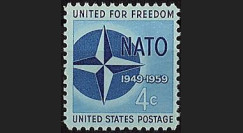 OTAN7 : 1959 - timbre-poste USA '10 ans OTAN 1949-1959'