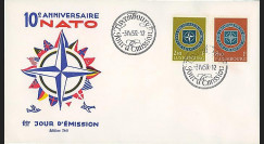OTAN10 : 1959 - FDC 1er Jour Luxembourg '10 ans OTAN 1949-1959'
