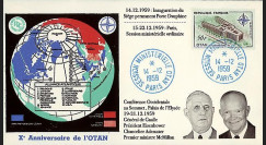 OTAN14-4 : 1959 - FDC France '10 ans OTAN - de Gaulle / Eisenhower'