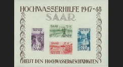SAR48BF1 : 1948 - Bloc-feuillet N°1 Sarre "Aide aux sinistrés des inondations 1947-48