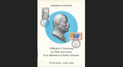 FE29L : 1975 - Livret texte Déclaration de Schuman avec 1er jour TP 'Schuman'