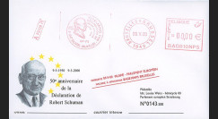 PE409b : 2000 - FDC empreinte flamme rouge 'Verklaring / Déclaration Robert Schuman'