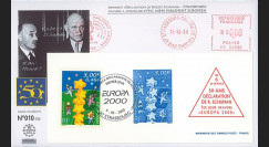 PE409G : 2000 - FDC Session du PE - 1er Jour TP Europa 'Schuman' sur gravure