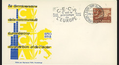 CECA5a : 1958 - FDC Luxembourg '8e anniversaire de la CECA' flamme petit format