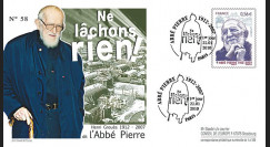 ABP4 : 2010 - FDC Premier Jour TP 'Abbé Pierre' gommé - oblitération Paris