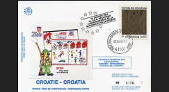 CR1L-T3 : 1991 - 1er timbre Croatie indépendante "Cathédrale - NON DENTELÉ"