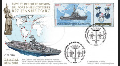 NAV09JA-1 : 2009 - FDC '45e et dernière mission du PH Jeanne d'Arc' - oblit. Paris