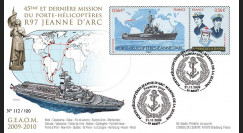 NAV09JA-2 : 2009 - FDC '45e et dernière mission du PH Jeanne d'Arc' - oblit. Brest
