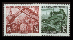 DDR113-114 : 1953 - 2 valeurs DDR 'Foire d'automne de Leipzig'