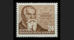 DDR135 : 1953 - 1 valeur DDR 'Peintre Lucas Cranach'