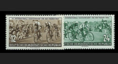 DDR164-165 : 1954 - 2 valeurs DDR '7e course cycliste internationale de la Paix'