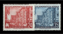 DDR171-172 : 1954 - 2 valeurs DDR 'Foire d'automne de Leipzig'