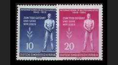 DDR195-196 : 1955 - 2 val. DDR '10e anniversaire de la libération des camps de déportation'