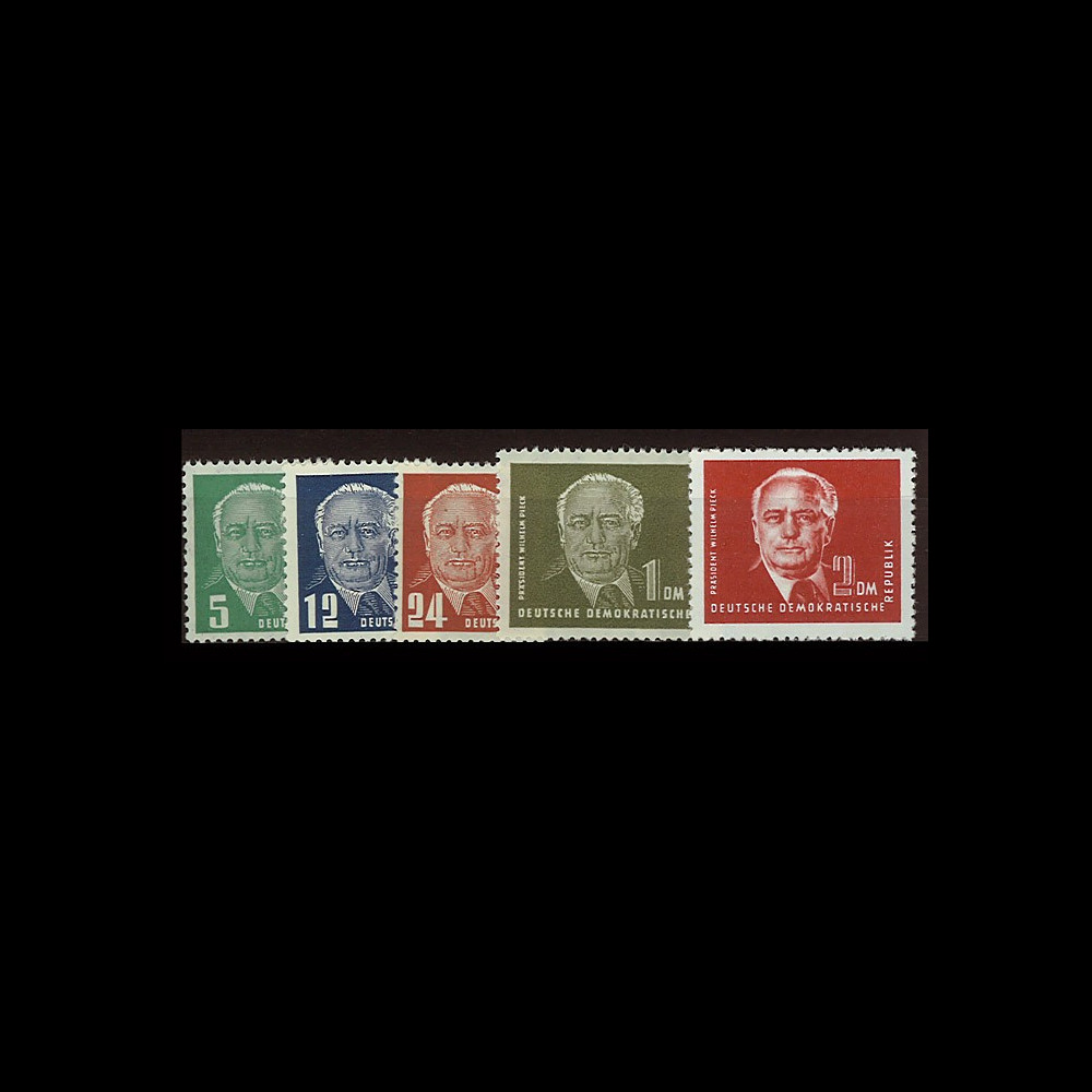 DDR69-72A : 1952 - 5 values 'Wilhelm Pieck, first President of the RDA'