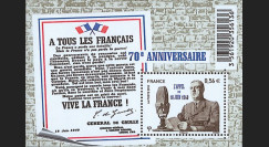 DG10-3N : Bloc "A tous les Français" émis pour les 70 ans de l'Appel du 18 Juin 1940