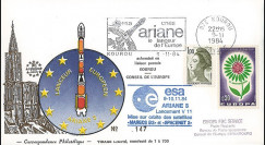 AR 23L-T2 : 1984 - FDC Ariane V11 sat. SPACENET 2 & MARECS B2 - affrt Europa 1964
