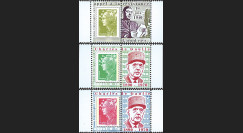 DG10-9PT5-7 : 3 porte-timbres dentelés "Appel 18 juin 1940 et 40 ans mort de Gaulle"