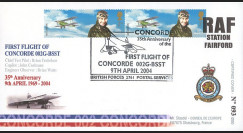 CO4-002 : 2004 - GB - FDC Royal Air Force "35e anniversaire du 1er vol Concorde 002"