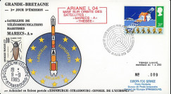 MARECS-1L : 18.6.85 - FDC UK 1st Day Stamp "Maritime Telecom. Satellite MARECS-A3"
