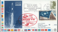 AR29L : 21.2.86 - FDC Kourou “Ariane V16 satellites SPOT et VIKING - dernier vol Ariane 1”