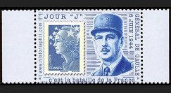DEB11-3PT3 : 2011 - Porte-timbre TVP bleu "Jour 'J' - De Gaulle