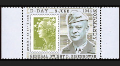 DEB11-3PT4 : 2011 - Porte-timbre Marianne olive "D-Day 6 juin 1944 Normandie : Général Dwight David Eisenhower"