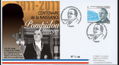 POMP11-1 : 2011 - FDC FRANCE "Centenaire de naissance de Georges Pompidou" Paris