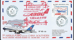 A380-151 : 2011 - FFC (Pli) Toulouse-Pékin "Livraison du 1er A380 China Southern Airlines"