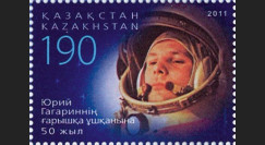 GAGARIN11-7N : 2011 - 1 valeur KAZAKHSTAN "GAGARINE - 50 ans 1er Homme dans l'Espace"