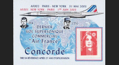 CO-RETV3N1 : 2003 - FRANCE porte-timbre "Dernier vol commercial Concorde Air France"