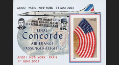 CO-RETV3N4 : 2003 - USA porte-timbre "Dernier vol commercial Concorde Air France"