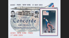 CO-RETV3N6 : 2003 - USA porte-timbre "Dernier vol commercial Concorde Air France"