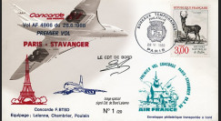 CO88-6STAVD1 : Pli voyagé Concorde F-BTSD "1er vol AF 4866 Paris-Stavanger