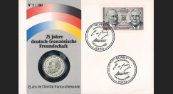 AD88-NUM : 1988 - France-Allemagne FDC numismatique 2 Mark "Adenauer"