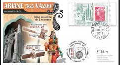 VA209L-T1 : 2012 - FDC Kourou ARIANE 5 Vol 209 - Astra 2F (Luxembourg) et GSAT-10 (Inde)