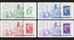 VS04L-PT1/4 : 2012 - Série de 4 Marianne sur porte-timbres "Vol N°4 Soyouz - Pléiades 1B"