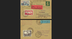 AV-0102 : 1930 - Entier Postal PAR AVION "Double Vol Le Bourget - Bruxelles - Limoges"
