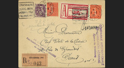 AV-0105 : 1932 - Entier Postal RECO à bord "Vol CIDNA Strasbourg - Paris"