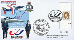 PAF13-10T4 : 2013 - FDC ROYAUME-UNI "RAF Waddington - 10 ans Retrait Avion CONCORDE"