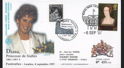 PE348SP1-T7 : 1997 - FDC Royaume-Uni 'Funérailles de Lady Diana'
