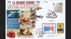 CENT14-10 : Maxi FDC FRANCE - ROYAUME-UNI "100 ans Grande Guerre - Capitaine GUYNEMER"