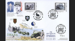 DEB14-27 : 2014 - Maxi FDC "70 ans D-DAY - DE GAULLE / JEEP WILLYS & Camion GMC DUCK"