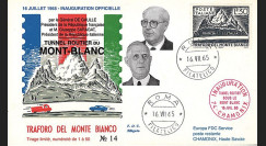 FE12ba-T1 : 1965 ITALIE FDC "Inauguration tunnel du Mont-Blanc / DE GAULLE - SARAGAT"